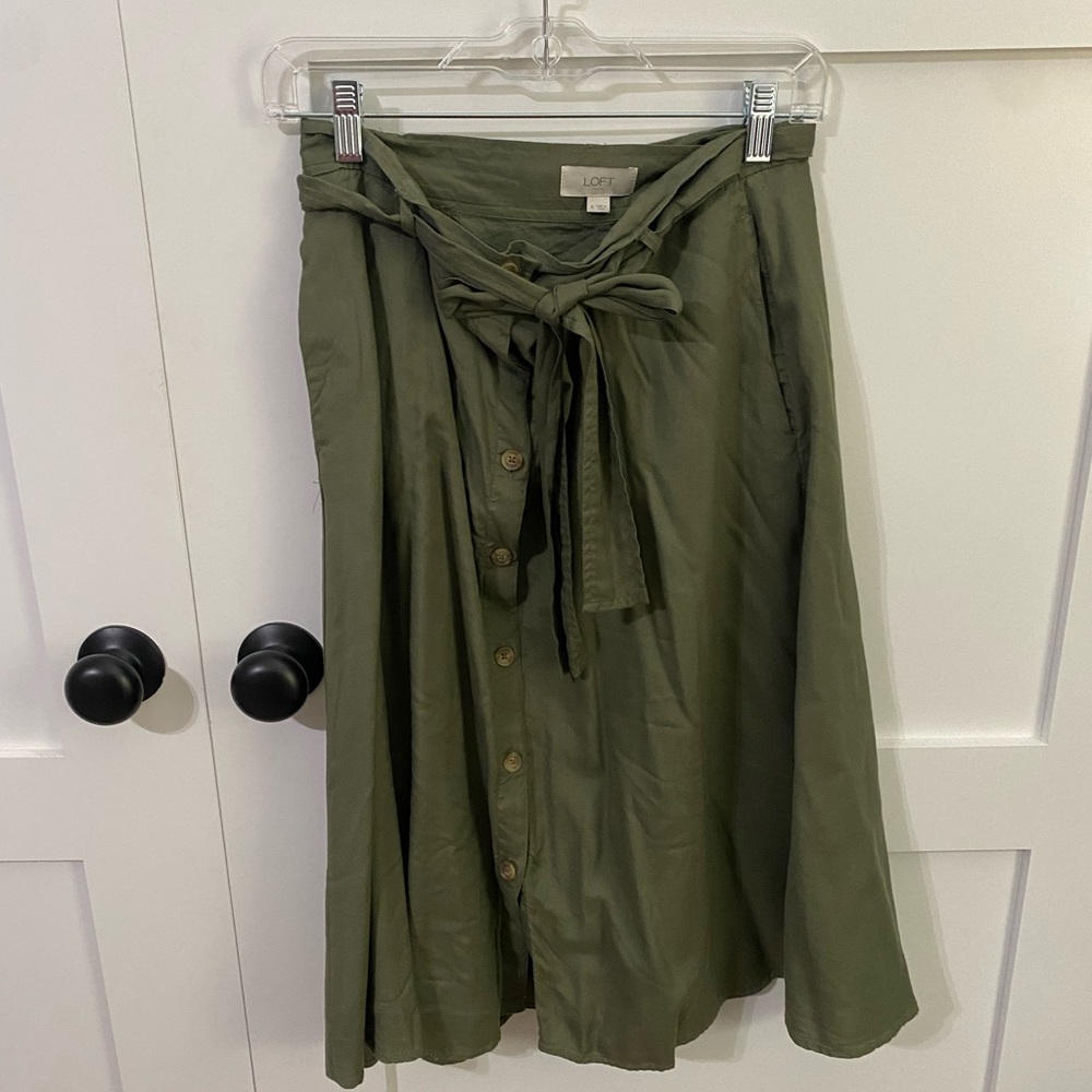 Loft button up midi skirt